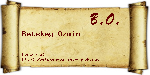 Betskey Ozmin névjegykártya